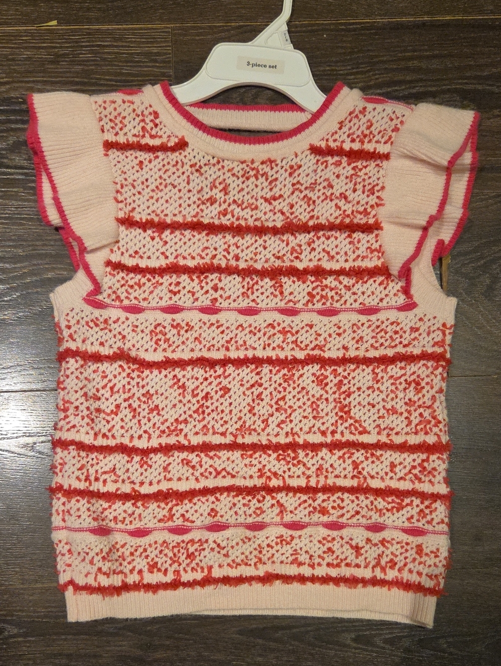 ❤️ THML FLUTTER SLEEVE TEXTURED STRIPE KNIT SWEATER TOP, SMALL - Picture 2 of 11